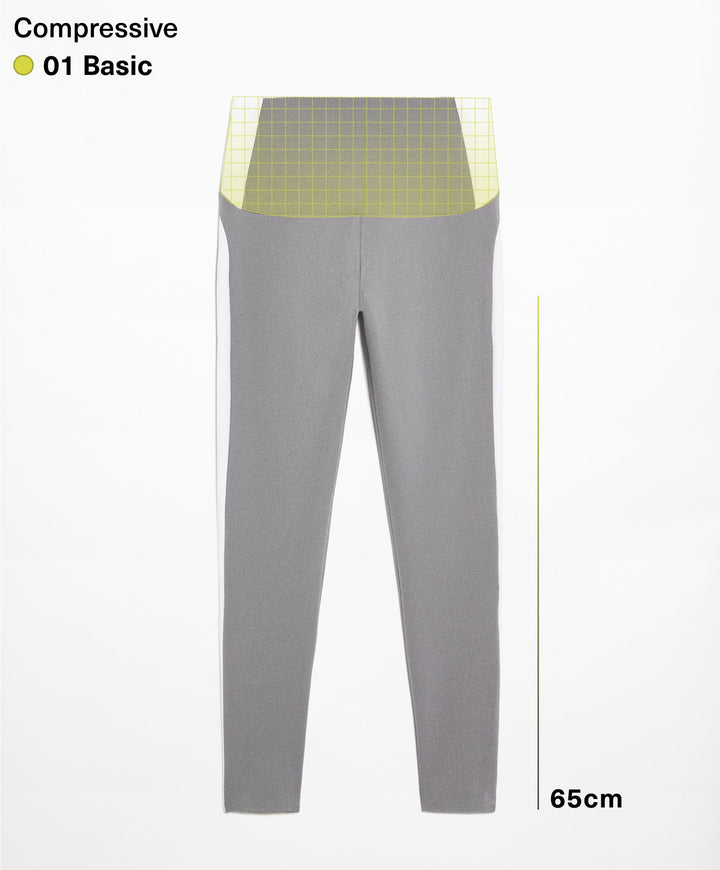 Moudda Oysho - Legging Compressif Taille Haute Color Block Gris Moyen - Tunisie 3
