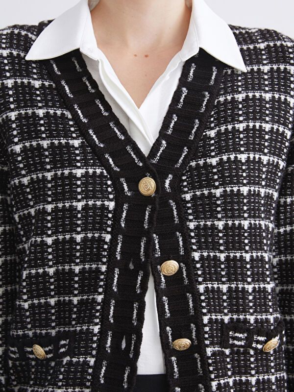 Moudda LC Waikiki - Cardigan tricot moyen Femme Noir - Tunisie 3