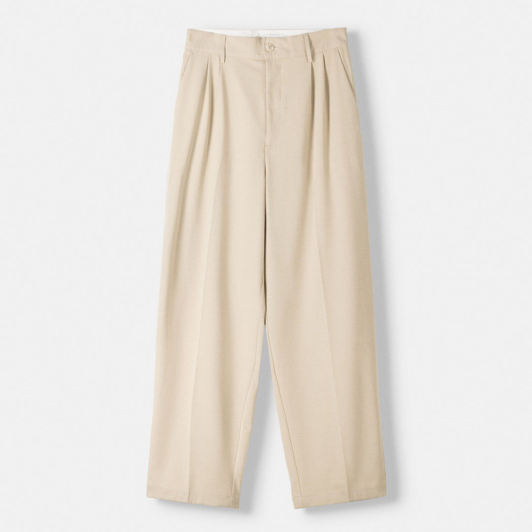 Moudda BERSHKA - Pantalon ample tailleur sable, pinces - Tunisie 1