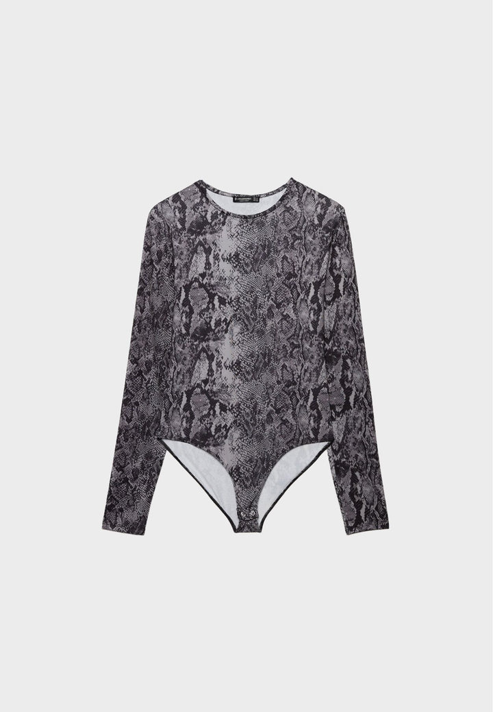 Moudda STRADIVARIUS - Body Basique M/L en Polyamide Imprimé Tout-Over - Tunisie 2