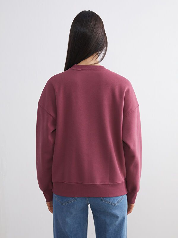 Moudda LC Waikiki - Sweatshirt jersey imprimé Femme Bordeaux - Tunisie 4