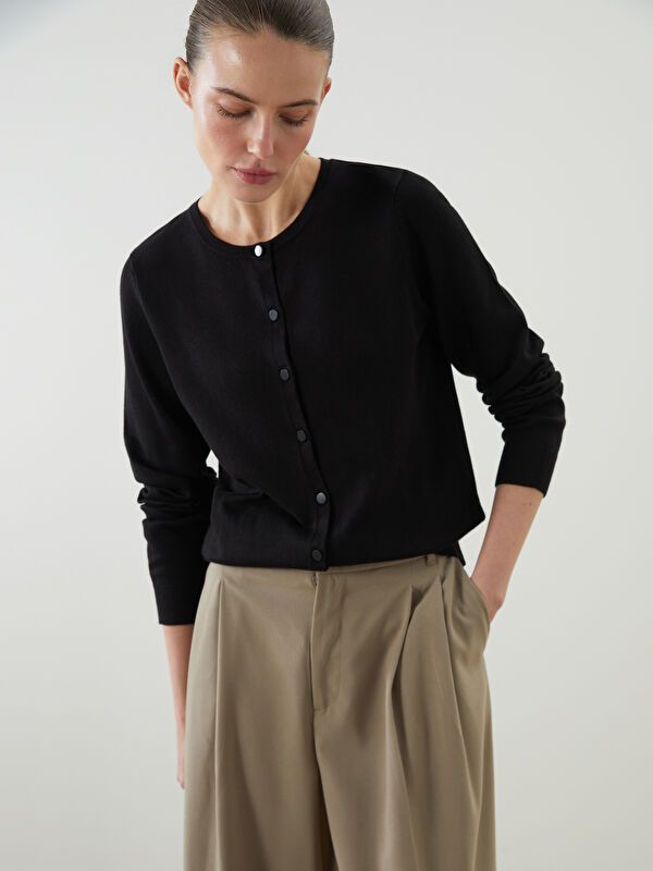 Moudda LC Waikiki - Cardigan fin en tricot Femme Noir - Tunisie 1