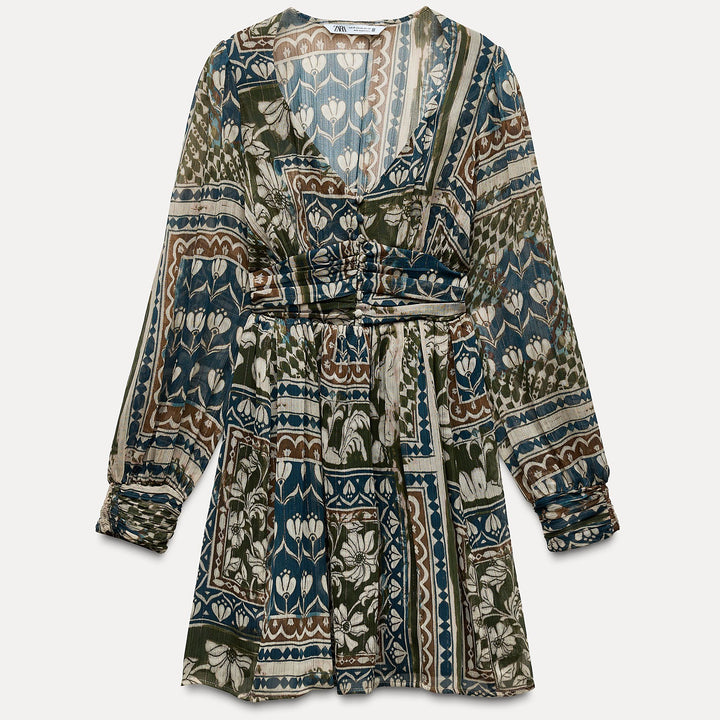 Moudda ZARA - Robe courte imprimée patchwork lurex - Tunisie 2