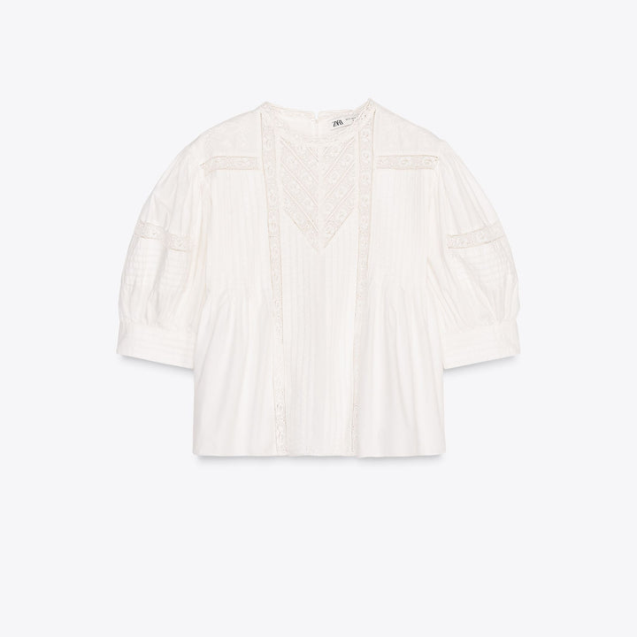 Moudda ZARA - Blouse - Dentelle & Col Haut - Tunisie 1