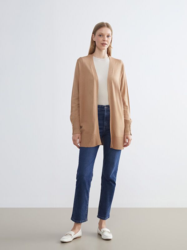 Moudda LC Waikiki - Cardigan fin en tricot Femme Chameau - Tunisie 2