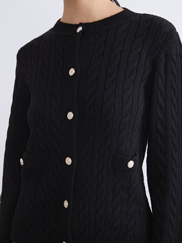 Moudda LC Waikiki - Cardigan tricot épais Femme Noir - Tunisie 3