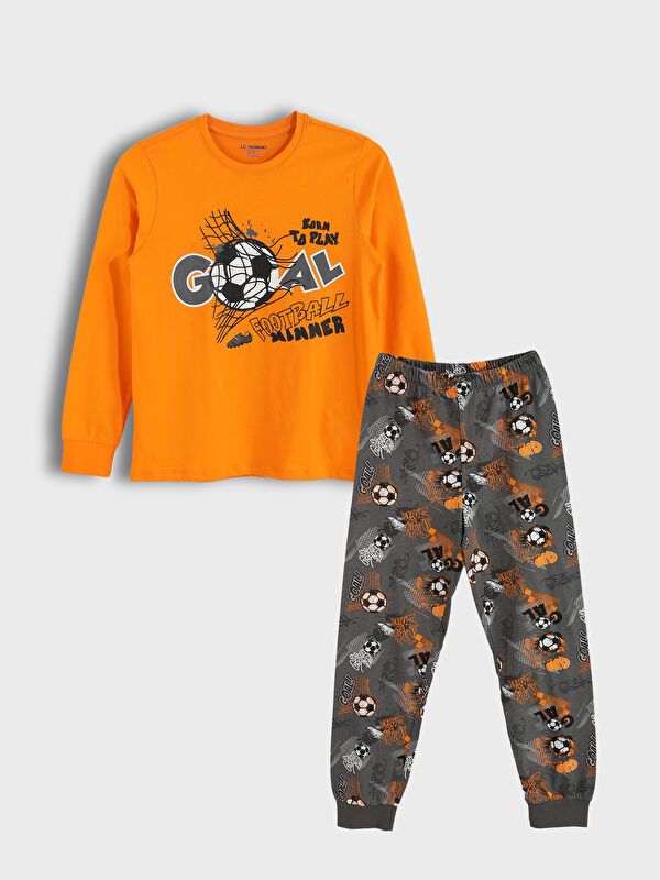 Moudda LC Waikiki - Pyjama en jersey manches longues Garçon Orange - Tunisie 1