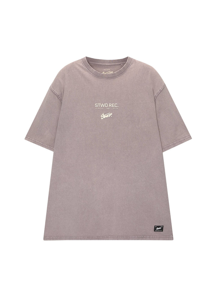 Moudda PULL & BEAR - T-Shirt Demi-Manches STWD World Records Lavé Haute Densité - Tunisie 7