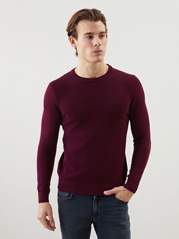 Moudda LC Waikiki - Pull en tricot Homme Bordeaux - Tunisie 1