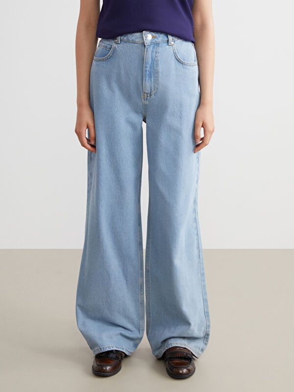 Moudda LC Waikiki - Pantalon tissé en denim Femme Bleu clair - Tunisie 2