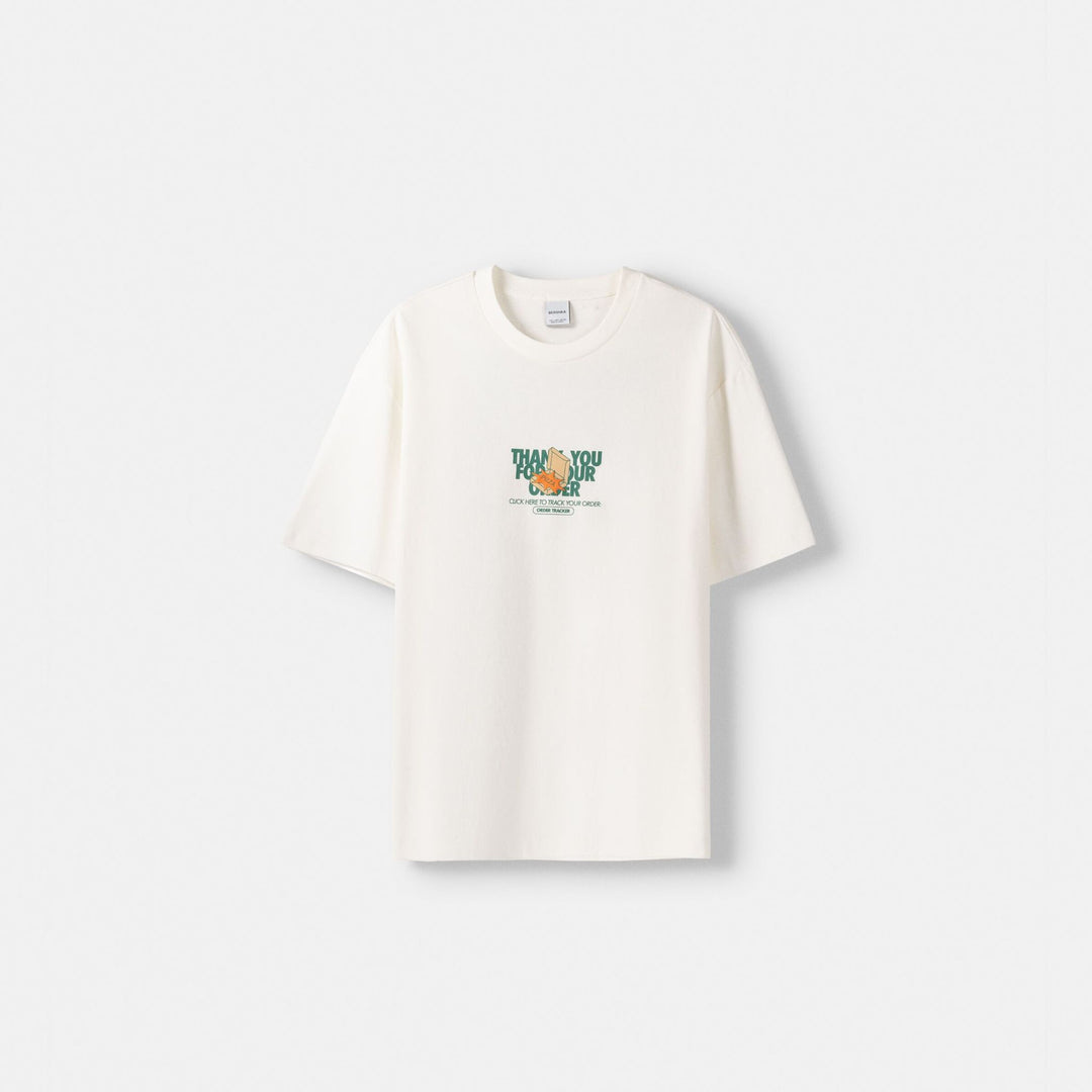 Moudda BERSHKA - T-shirt Boxy Imprimé Pizza Box - Tunisie 1