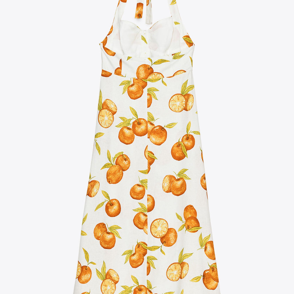 Moudda ZARA - Robe Midi Lin/Viscose - Orange & Col Altered - Tunisie 2