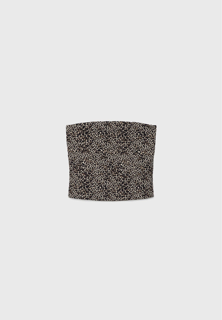 Moudda STRADIVARIUS - T-Shirt Crop Bandeau Basique Coton Élasthanne Imprimé - Tunisie 2