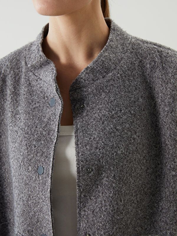 Moudda LC Waikiki - Manteau effet laine Femme Mélange de gris - Tunisie 3