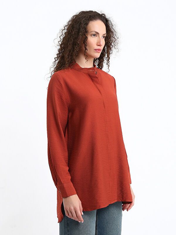 Moudda LC Waikiki - Tunique à manches longues Femme Orange brûlée - Tunisie 4