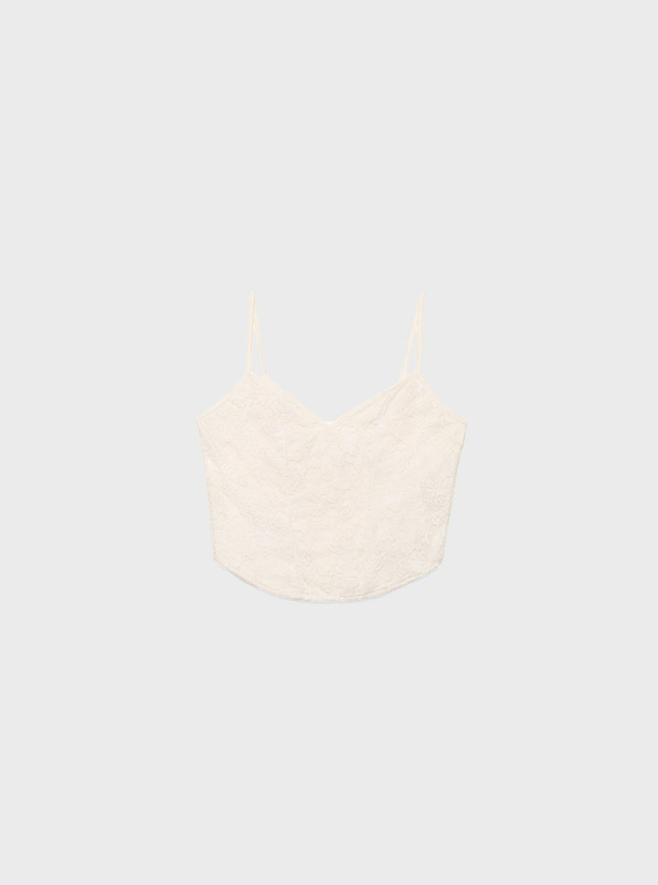 Moudda STRADIVARIUS - T-Shirt Crop Top en Dentelle - Tunisie 2