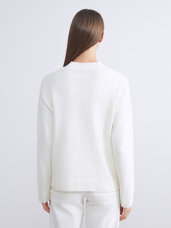 Moudda LC Waikiki - Cardigan tricot épais Femme Ecru - Tunisie 4