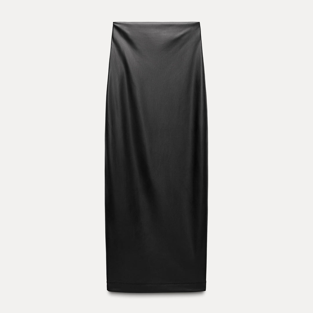 Moudda ZARA - Jupe mi-longue ajustée taille haute similicuir - Tunisie 1