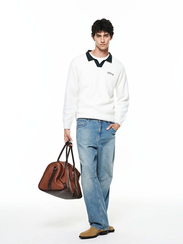 Moudda LC Waikiki - Pantalon tissé en denim Homme Canne indigo clair - Tunisie 1