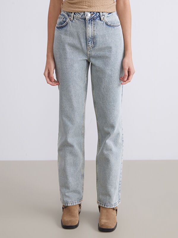 Moudda LC Waikiki - Pantalon tissé en denim Femme Bleu clair - Tunisie 2