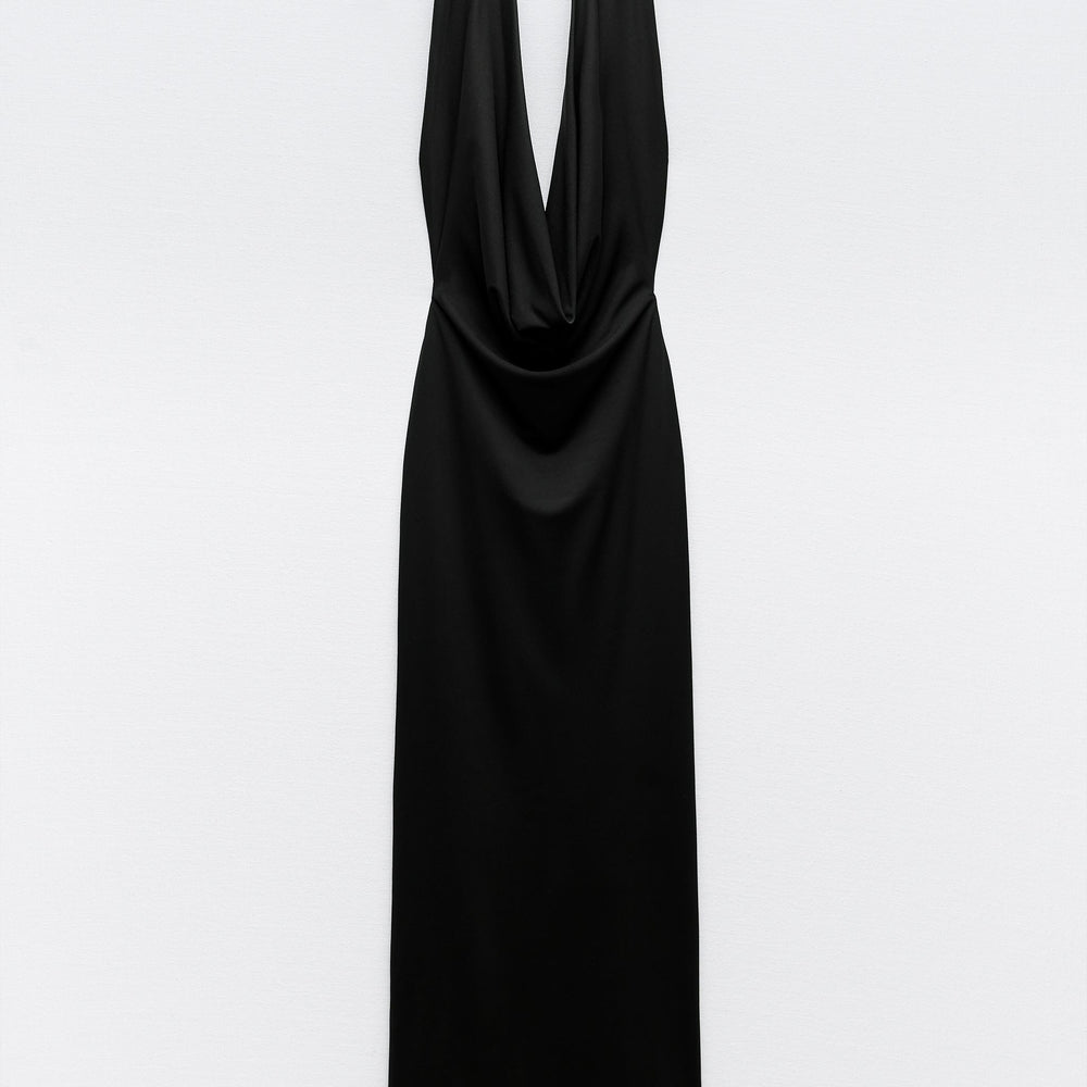 Moudda ZARA - Robe mi-longue maille col licou drapée dos ouvert - Tunisie 2