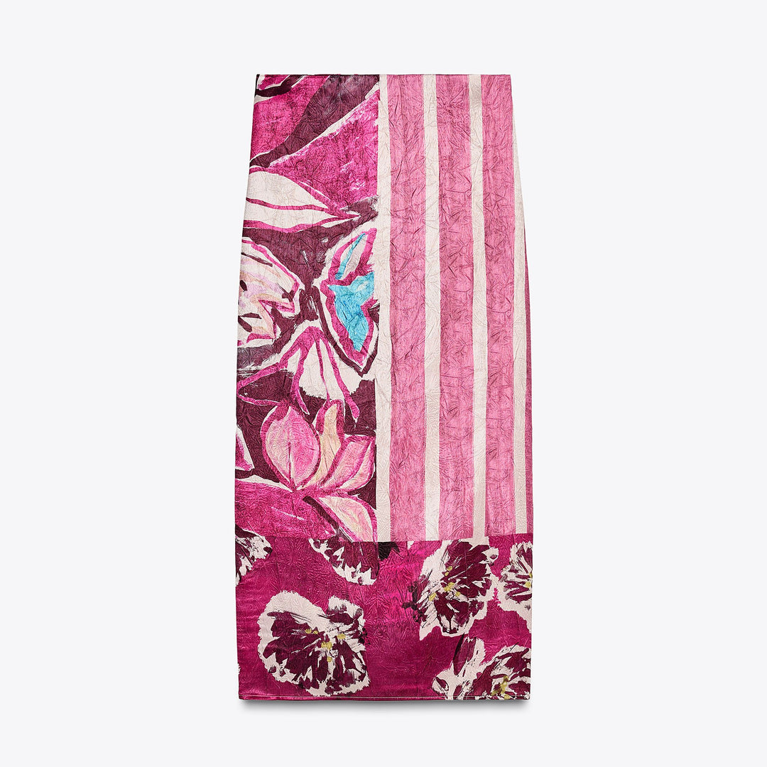 Moudda ZARA - Jupe Droite Satinée - Imprimé Floral - Tunisie 1