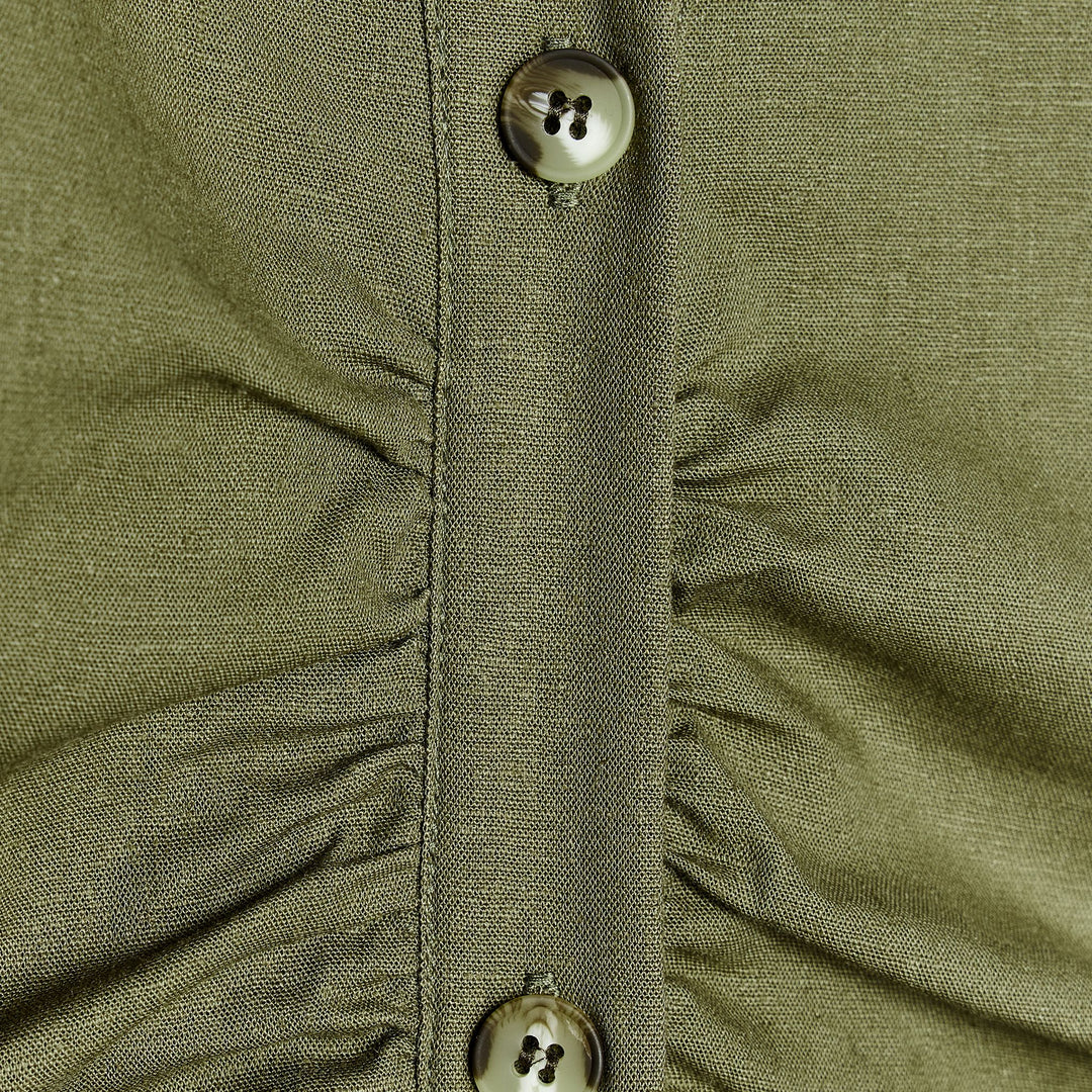 Moudda ZARA - Robe Midi Lin Stretch - Fronces & Encolure Forcée - Tunisie 3