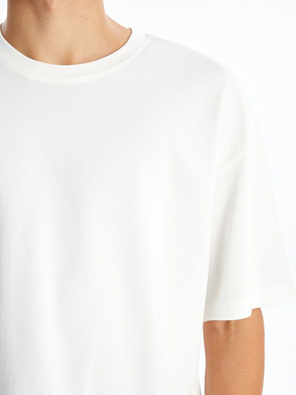 Moudda LC Waikiki - T-shirt jersey basique manches courtes Homme Ecru - Tunisie 3