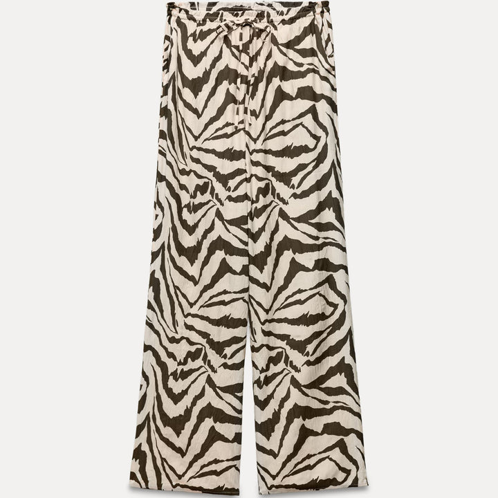 Moudda ZARA - Pantalon fluide structuré imprimé zèbre taille élastique - Tunisie 2