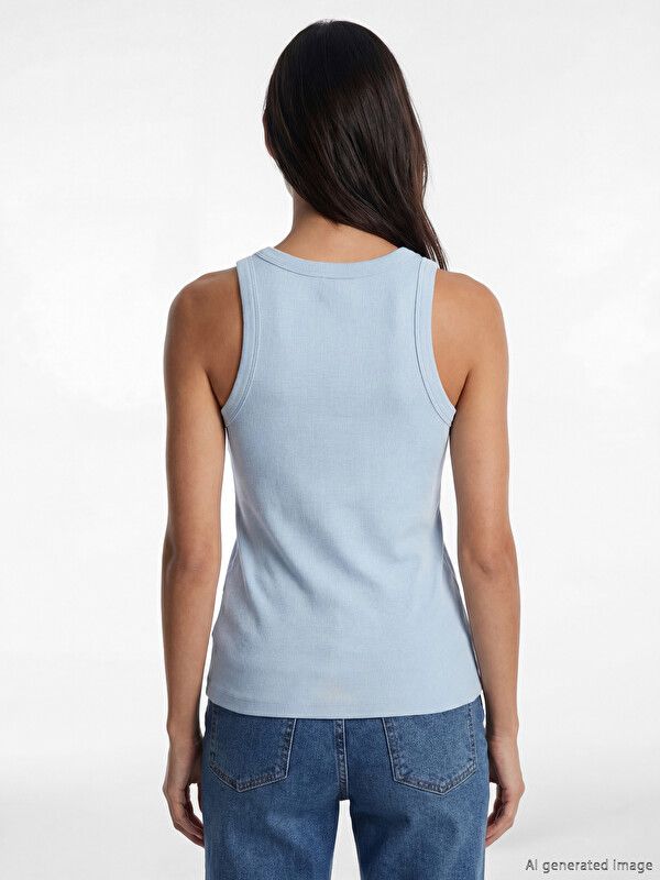 Moudda LC Waikiki - Débardeur basique en jersey pour Femme couleur Bleu clair - Tunisie 4