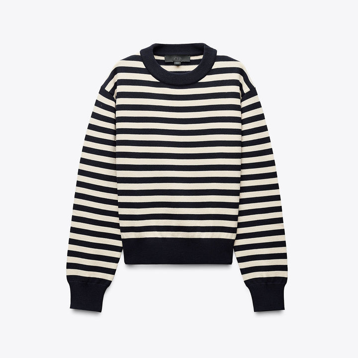 Moudda ZARA - Pull - Col Caja, Court, Rayures & Thinner PBT - Tunisie 1