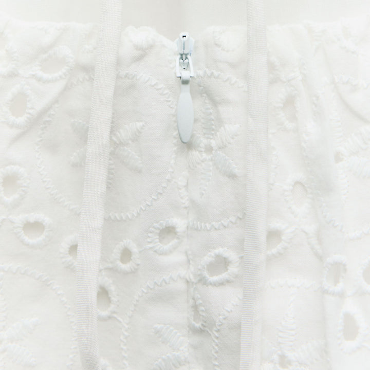 Moudda ZARA - Robe mi-longue broderie suisse encolure froncée - Tunisie 4