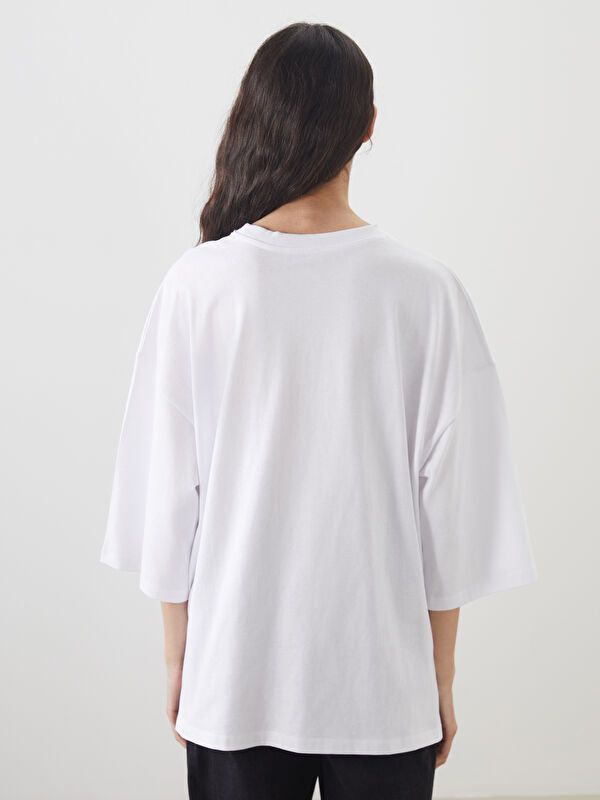 Moudda LC Waikiki - Tunique jersey manches courtes Femme Buxe blanc - Tunisie 4