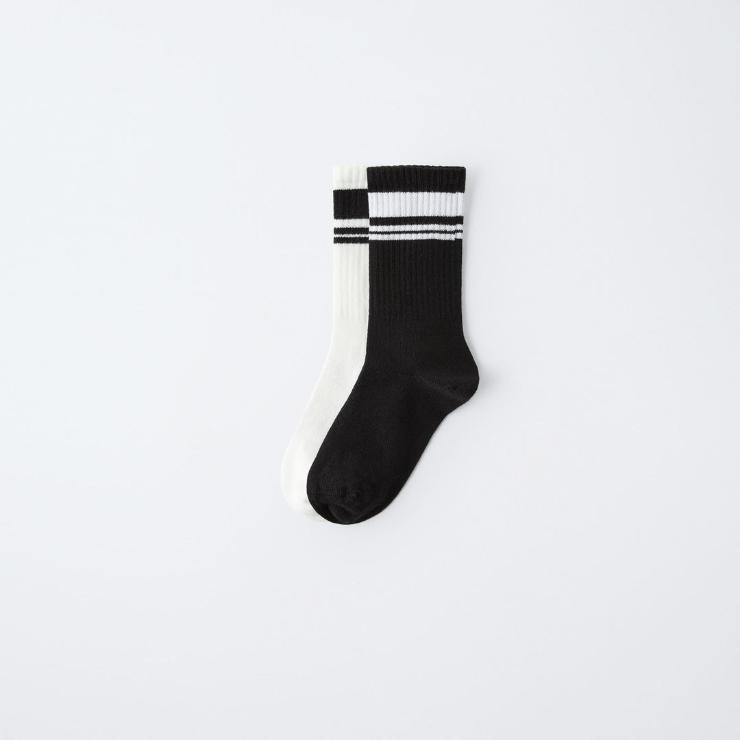 Moudda ZARA - Chaussettes Enfant - Rayures Noir & Blanc - Tunisie 1