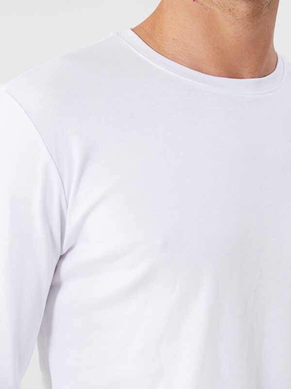 Moudda LC Waikiki - Sweatshirt jersey basique Homme Buxe blanc - Tunisie 3