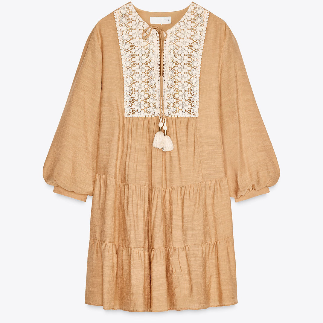 Moudda ZARA - Robe Mini Viscose - Empiècement Brodé - Tunisie 1