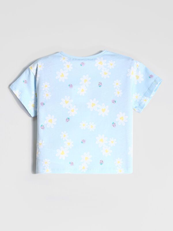 Moudda LC Waikiki - Body jersey manches courtes Fille Imprimé en blanc - Tunisie 2