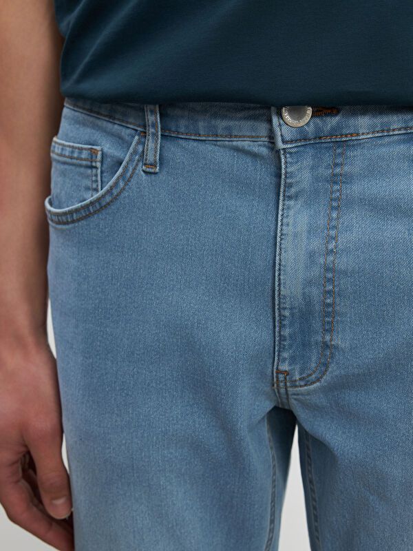 Moudda LC Waikiki - Pantalon jean tissé basique Homme Canne indigo clair - Tunisie 3