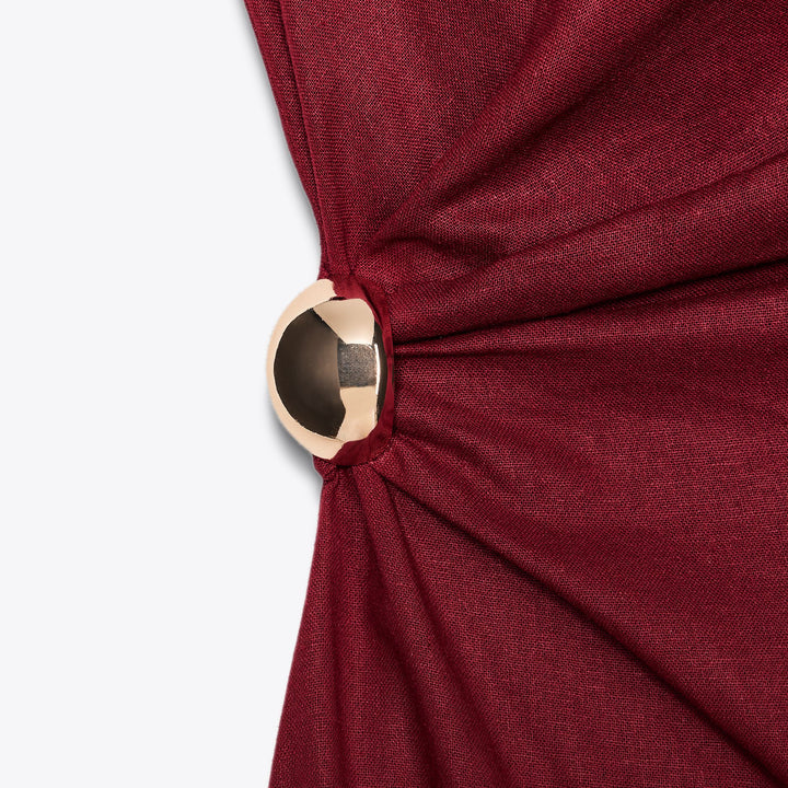 Moudda ZARA - Robe Midi Lin - Drapé & Applique - Tunisie 3