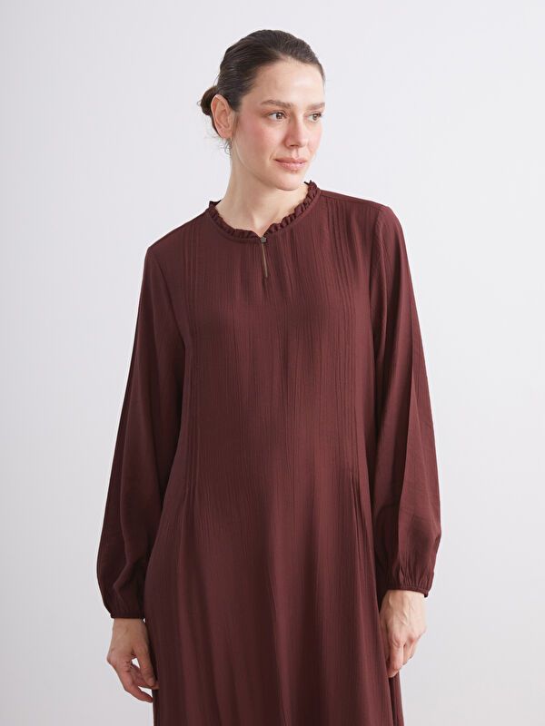 Moudda LC Waikiki - Robe tissée manches longues Femme Brun rougeâtre - Tunisie 2