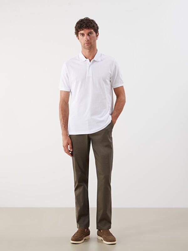 Moudda LC Waikiki - T-shirt jersey col polo manches courtes Homme Buxe blanc - Tunisie 2