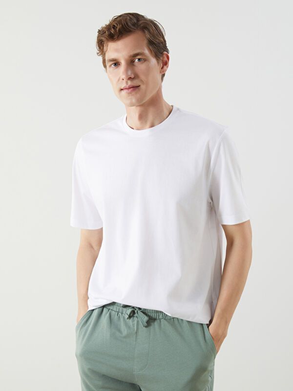 Moudda LC Waikiki - T-shirt jersey col rond manches courtes Homme Buxe blanc - Tunisie 1