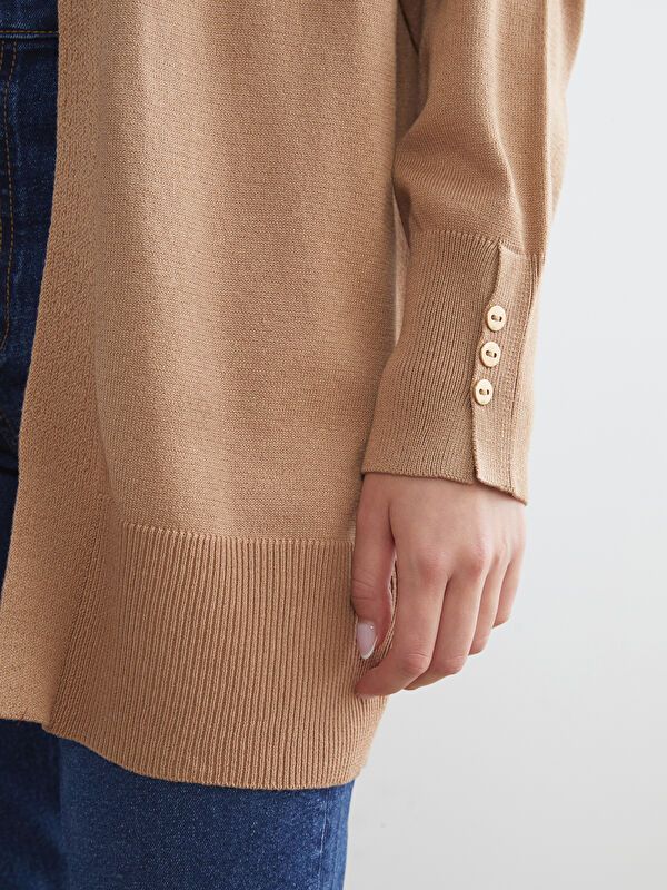 Moudda LC Waikiki - Cardigan fin en tricot Femme Chameau - Tunisie 3