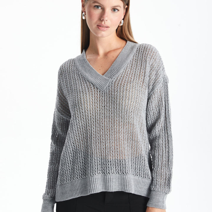 Moudda LC Waikiki - Pull tricot fin Femme Gris clair - Tunisie 1