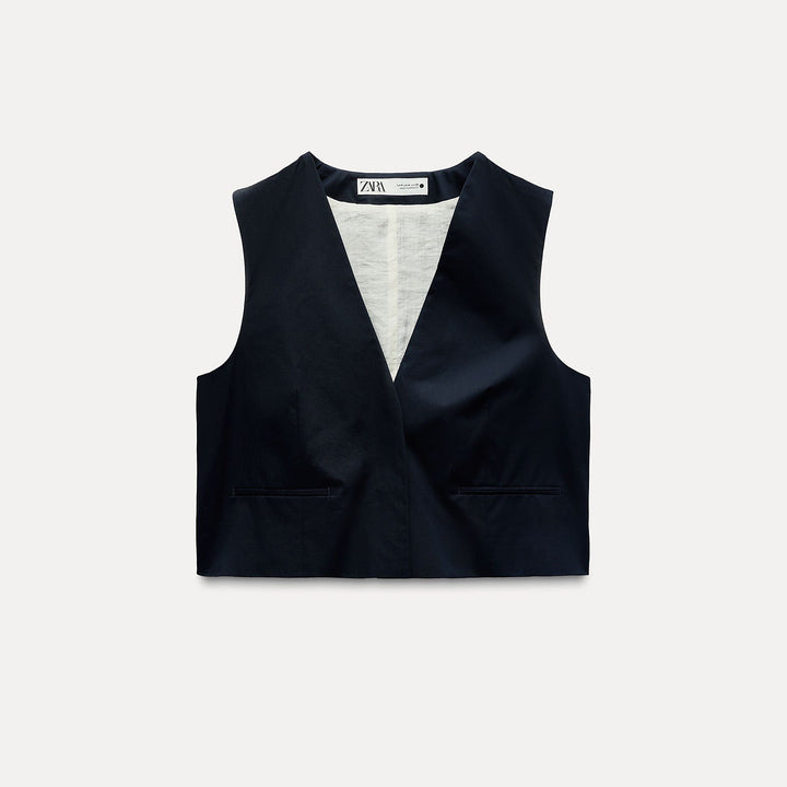 Moudda ZARA - Set gilet cintré col en V avec short - Tunisie 1
