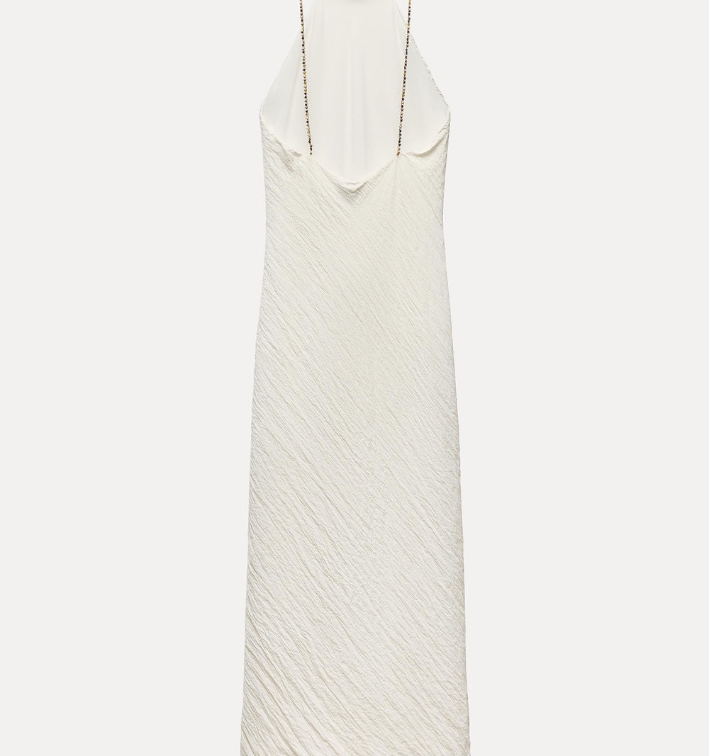 Moudda ZARA - Robe mi-longue en satin froissé, dos nu fantaisie - Tunisie 2