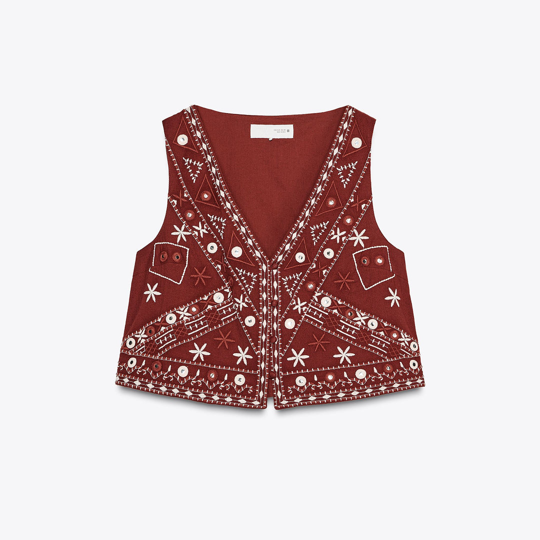 Moudda ZARA - Top Gilet - Broderie & Miroirs - Tunisie 1