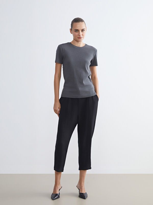 Moudda LC Waikiki - Body jersey manches courtes Femme Gris foncé - Tunisie 2