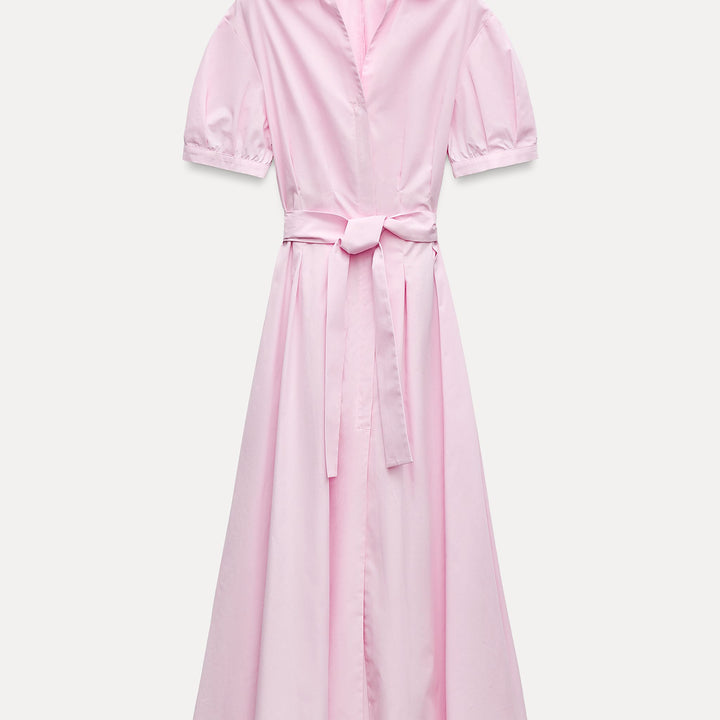Moudda ZARA - Robe mi-longue popeline chemise manches courtes - Tunisie 2