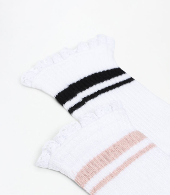 Moudda Lefties - Pack 2 Chaussettes Cheville - Fantaisie Dentelle Ruban - Tunisie 3